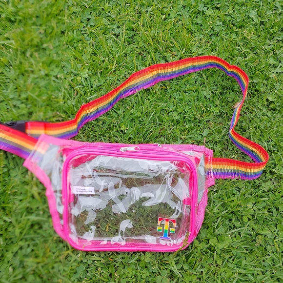 Unisex • Trendy Cllear Rainbow Pride Colorful PVC Waist Belt Bag Fanny Pack OS - Picture 4 of 7